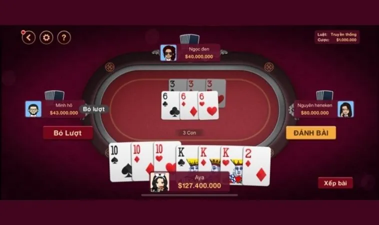 Giao diện chơi Tiến Lên Miền Nam Alo789